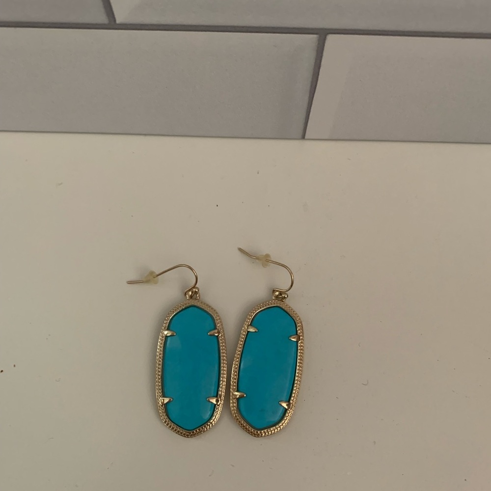 Kendra Scott Elle Drop Earrings in Teal